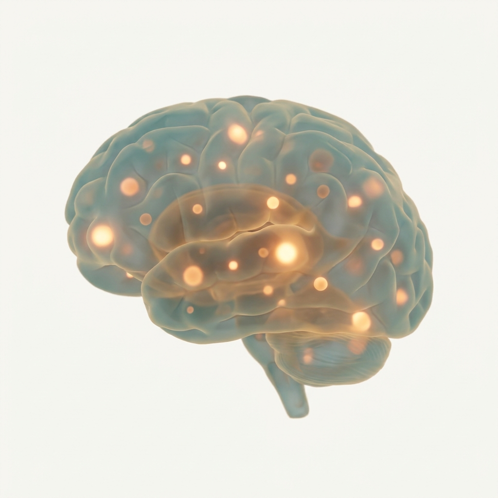 A brain with dimming lights